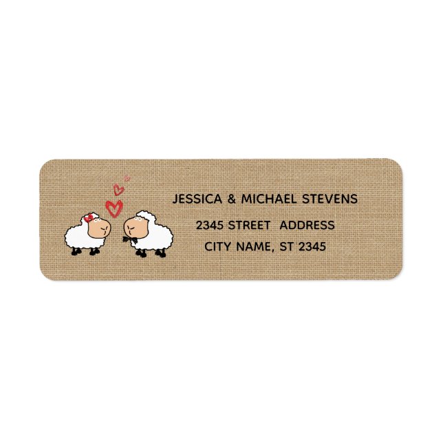 Etiqueta Cartoons engraçados e adoráveis carneiros no colo  (Frente)