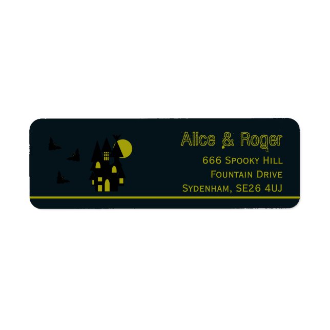 Etiqueta Casa Assombrada, Halloween (Frente)