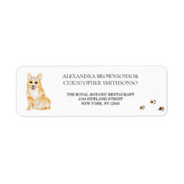 Etiqueta Casa de cachorro Corgi Recém-casados Casamento