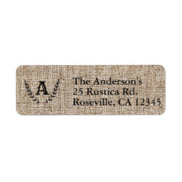Etiqueta Casa de Campo Rústica Arpillera e Preto Botânico L