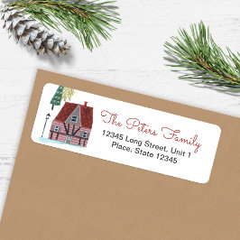 Etiqueta Casa de Natal Village Nórdico Fofo