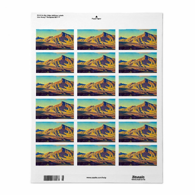 Etiqueta Casa do Rato do Deserto por Maynard Dixon (Toda a folha)