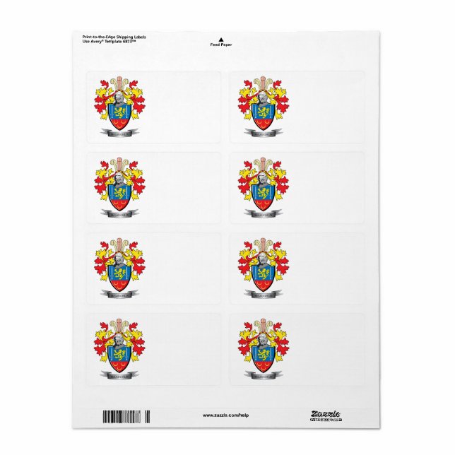 Etiqueta Casaco de Armas McLaughlin (Toda a folha)