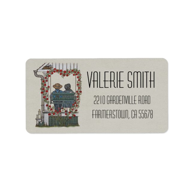 Etiqueta Casal Amish Na Troca De Porch (Frente)