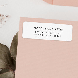 Etiqueta Casal de Casamento Simples Elegante Moderno Minima
