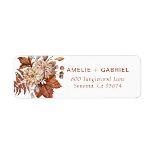 Etiqueta Casal de Folhagem Boho Autumn
