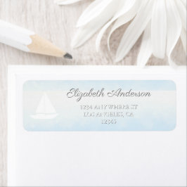 Etiqueta Casamento Aquarela Água Encontra o Céu