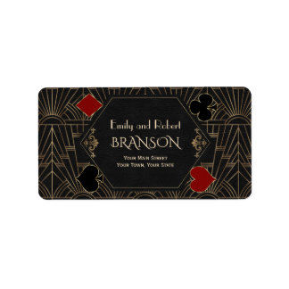 Etiqueta Casamento Art Deco Casino Vegas Poker Gatsby Ender