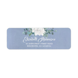 Etiqueta Casamento Azul com Pó Branco