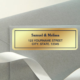 Etiqueta Casamento Azul Da Folha De Ouro Faux