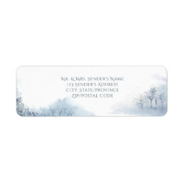 Etiqueta Casamento Azul e Branco da Neve Quente