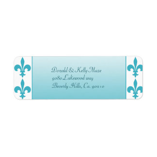 Etiqueta Casamento Azul e Branco Fleur De Lis
