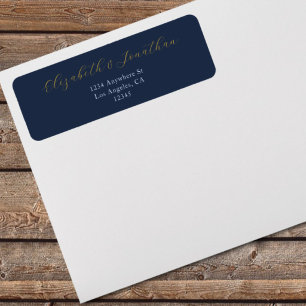 Etiqueta Casamento Azul Opulento
