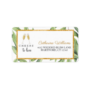 Etiqueta Casamento Botânico de Chic Champagne