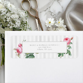 Etiqueta Casamento Botânico Rosa Francês Chic Romântico
