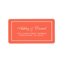 Etiqueta Casamento Branco de Coral Moderno Elegante