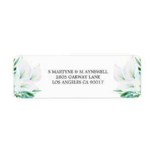 Etiqueta Casamento branco do lírio de Calla da aguarela