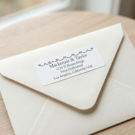 Etiqueta Casamento Caprichosos Desenhos Cinza e Branco 