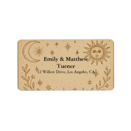 Etiqueta Casamento Celestial Design Sol e Lua