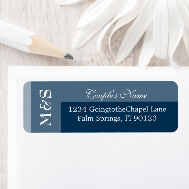 Etiqueta Casamento Chic Moderno Azul Marinho (Insitu)