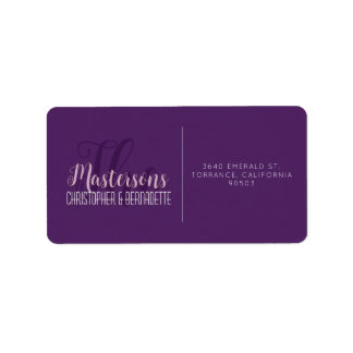 Etiqueta Casamento Chic Moderno Elegante Simples Lavanda Ro