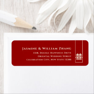 Etiqueta Casamento chinês moderno da felicidade dobro