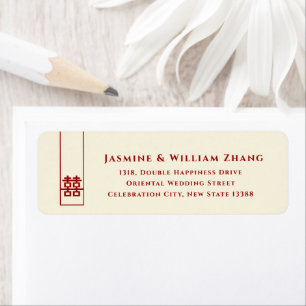 Etiqueta Casamento chinês moderno da felicidade dobro