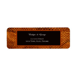 Etiqueta casamento com animais de pele cobra de luxo