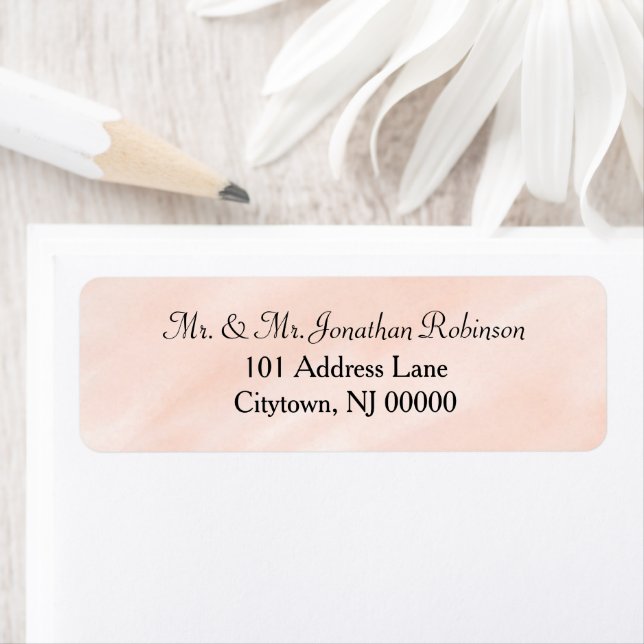 Etiqueta Casamento com Aquarela Rosa Suave  (Insitu)