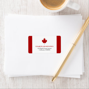 Etiqueta Casamento com Bandeira Canadense