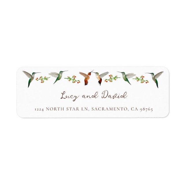 Etiqueta Casamento com Beija-flor (Frente)