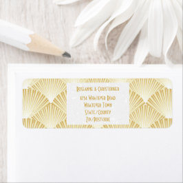 Etiqueta Casamento com Design de Deco de Arte Colorida Dour