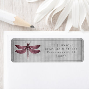 Etiqueta Casamento com Dragonfly Magenta Jeweled