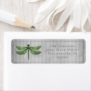 Etiqueta Casamento com Dragonfly Verde