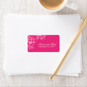 Etiqueta Casamento com Estilo Letterpress Rosa