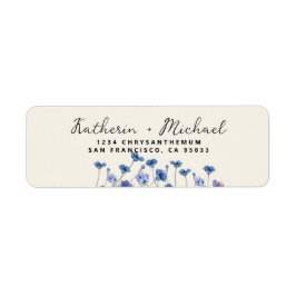 Etiqueta Casamento com flores silvestres Elegante Watercolo