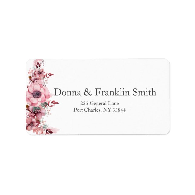 Etiqueta Casamento com Rosa moderno (Frente)