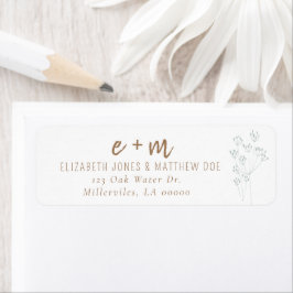 Etiqueta Casamento com Verduras Florais