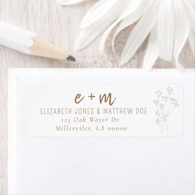 Etiqueta Casamento com Verduras Florais (Insitu)