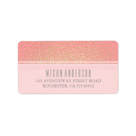 Etiqueta Casamento Cor-de-Rosa Dourado Glitter Vintage