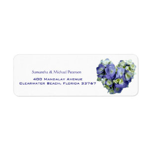 Etiqueta Casamento Coração-dado forma azul personalizado 