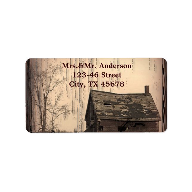 Etiqueta casamento da fazenda do país russa do oeste (Frente)