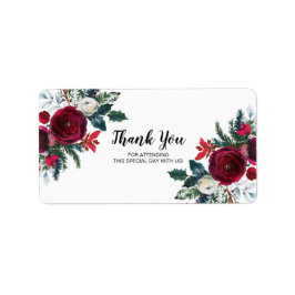 Etiqueta Casamento das Flores de Inverno Moderne Burgundy