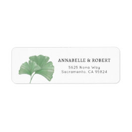 Etiqueta Casamento de Aquarela de Árvore Ginkgo Mínima