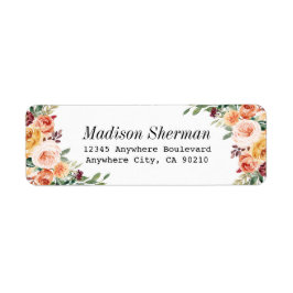 Etiqueta Casamento de Borgonha com Blush Floral Elegante