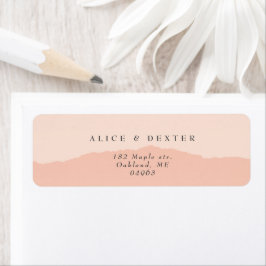 Etiqueta Casamento de Casal Rosa Blush Moderna