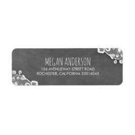 Etiqueta Casamento de Chalkboard e Lace Rustic Barn