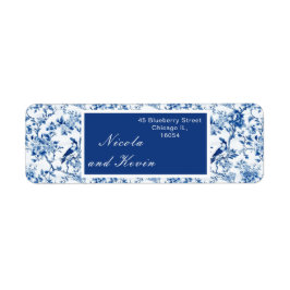 Etiqueta Casamento de Chinoiserie Blue Birds and Flowers