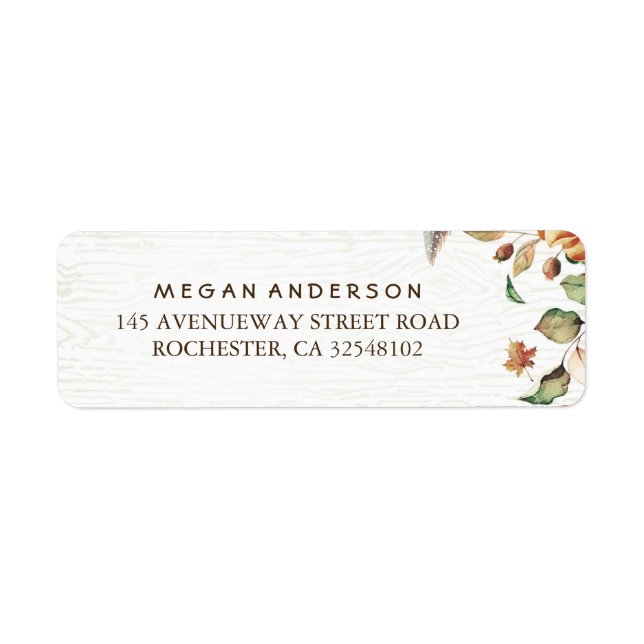 Etiqueta Casamento de Colheita de Folhas (Frente)