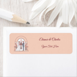 Etiqueta Casamento de Conto de Fadas Art Déco